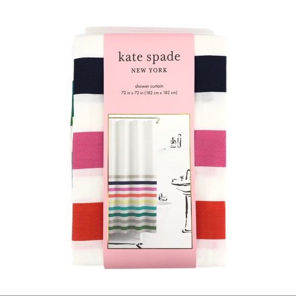 kate spade Bath Kate Spade Multi Color Candy Stripe Shower Curtain